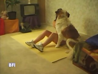 Dog Tongue Entering Her Cunt And Arsehole Driving Her To Her First Massive Orgasm